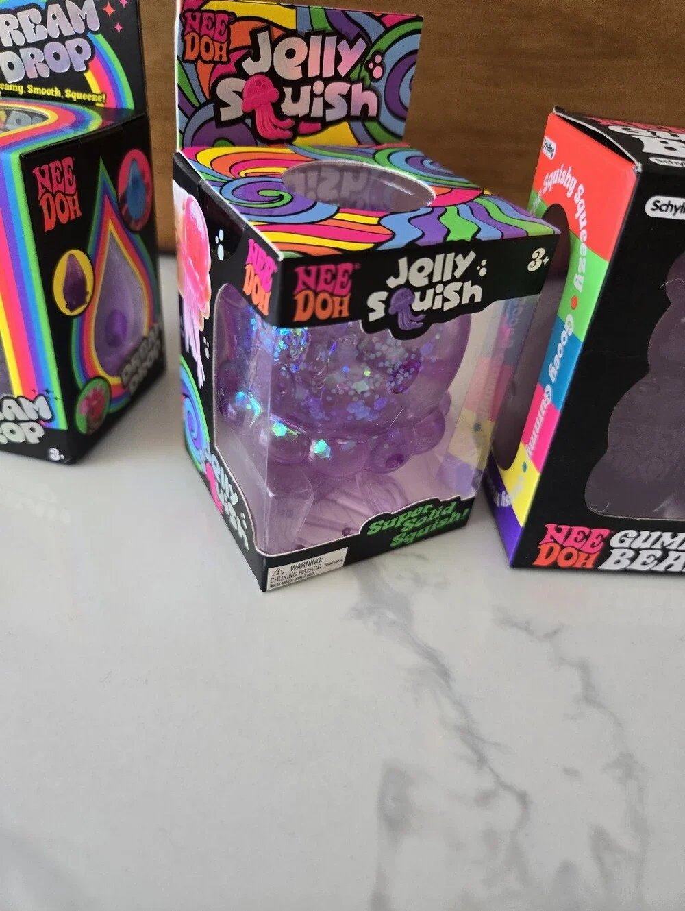 NIB Purple NeeDoh Fidget Toy Lot of 3 - Dream Drop, Jelly Squish & Gummy Bear
